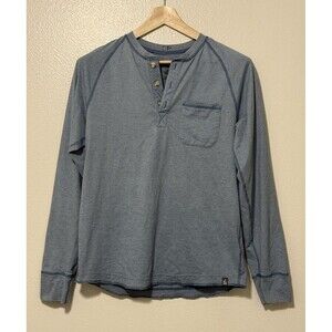 The North Face Men's Henley Shirt Size Medium Blue Long Sleeve Outdoor Workwear